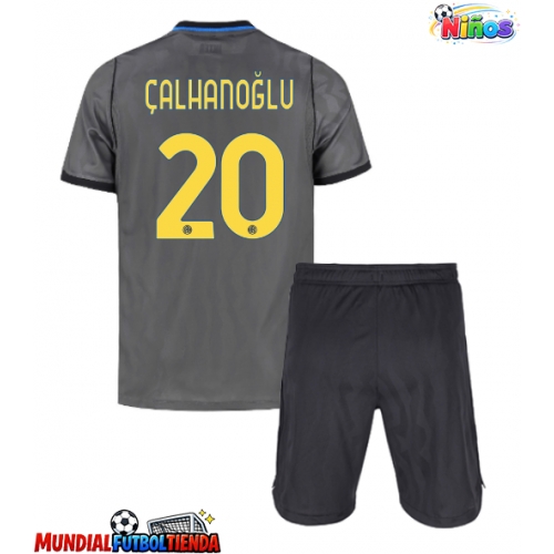 Camiseta Inter Milan Hakan Calhanoglu #20 Tercera Equipación Replica 2026-27 para niños mangas cortas (+ Pantalones cortos)